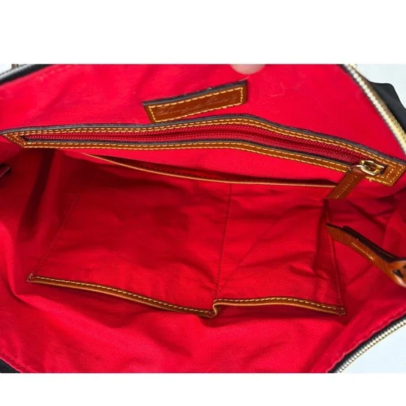 DOONEY & BOURKE Black Nylon/ Leather Trims Pocket Shoulder Bag - Picture 9 of 16